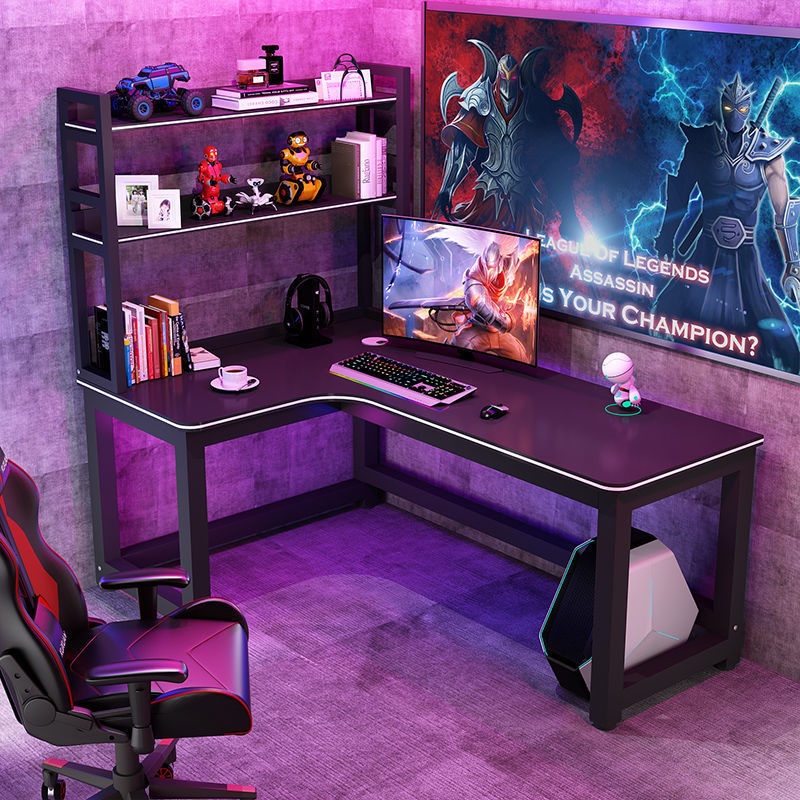 Corner Computer Table With Bookshelf Gaming Table Esports Table Study