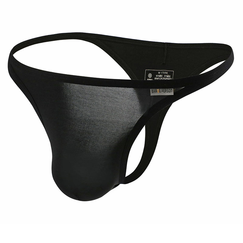 Image of BRAVE PERSON Men's Sexy Single Thong Ultra-thin Cool Briefs #3