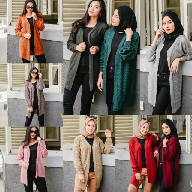 cardigan popcorn shopee