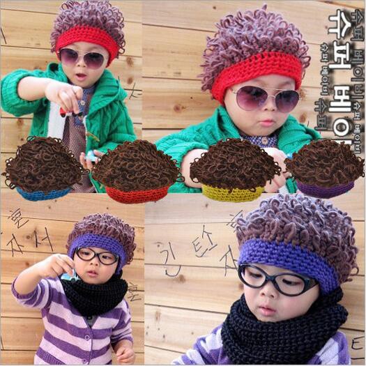 Baby Knit Crochet Rib Afro Bob Clown Wig Fake Hair Beanie Hat | Shopee  Singapore