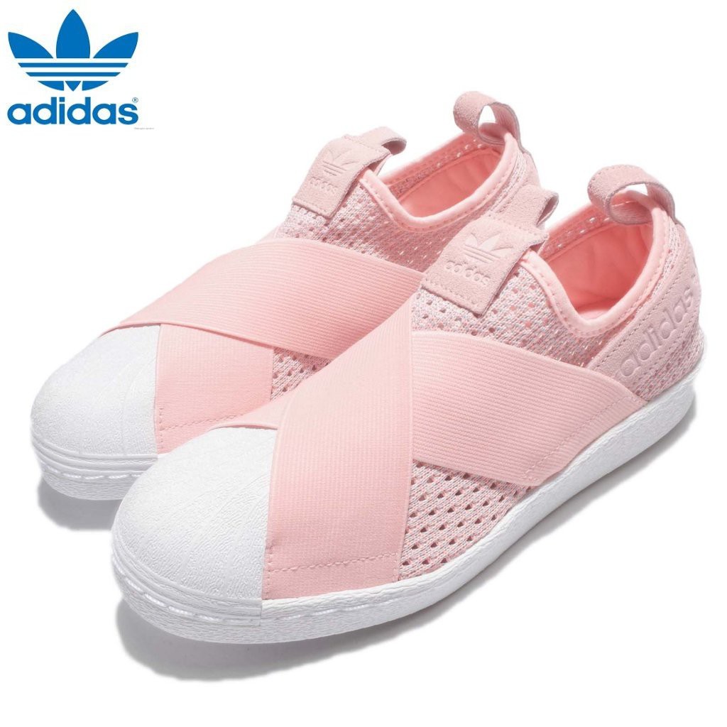 adidas slip on coral