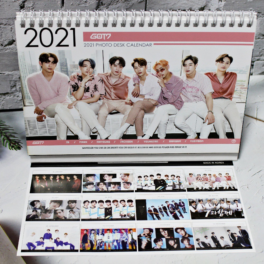 Kpop Got7 Goods 2020 2021 Double Sided Desk Calendar Shopee Singapore