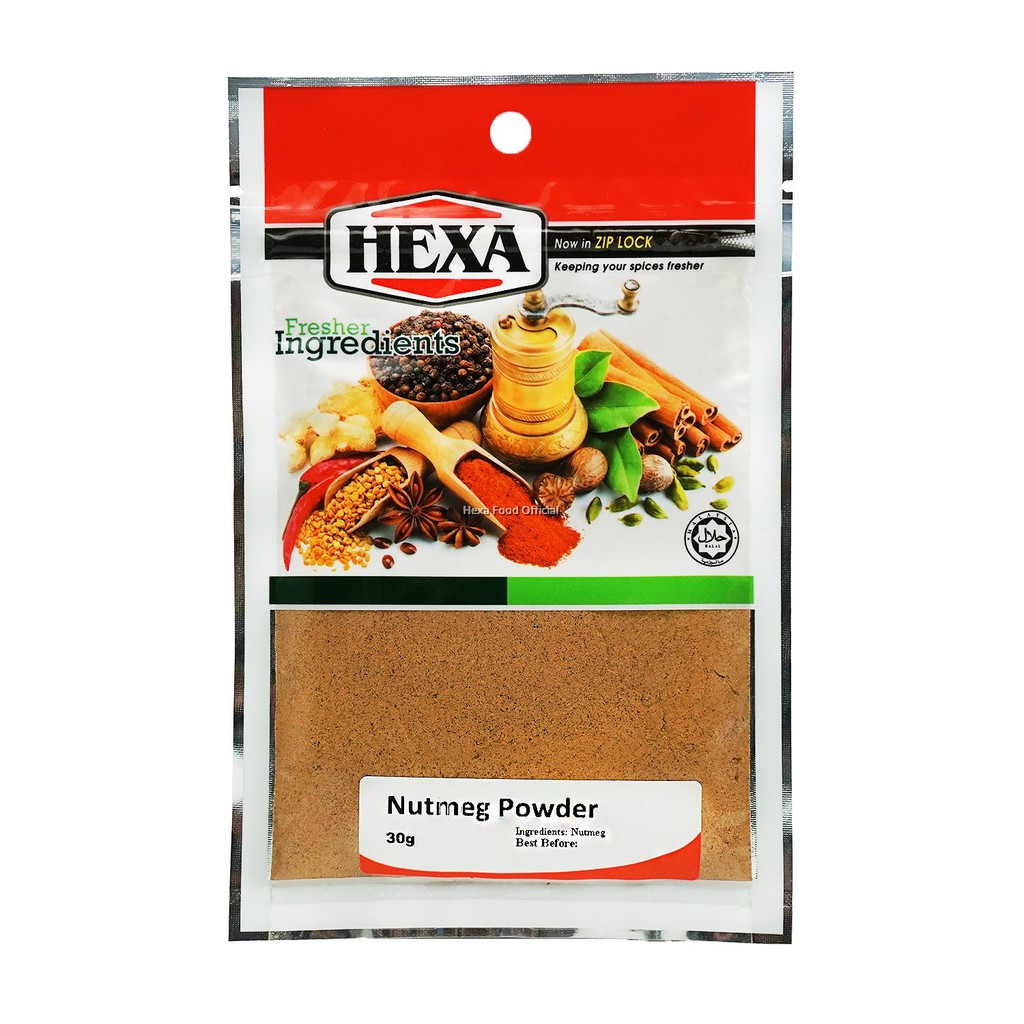 Shop Malaysia Hexa Halal Nutmeg Powder 30g Pala Fruit Powder Shopee Singapore