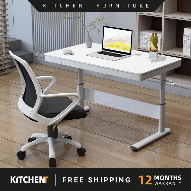 Adjustable Table Glass Standing Table Moveable Height Adjustable Dest