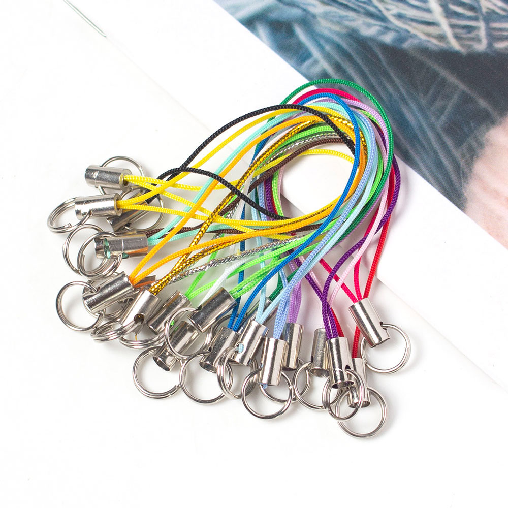 Image of BLUEVELVET 100pcs/ bundle Jewelry Making DIY Key Ring Jewelry Threads Cords Handmade Materials Lanyard Pendant Strap Strings Mobile Phone Key Chain/Multicolor #4