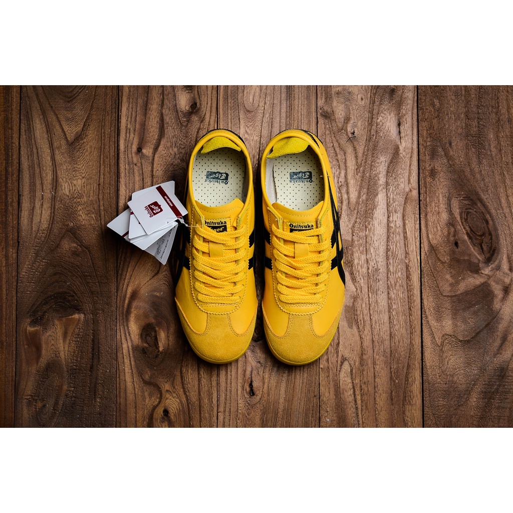 2022 Onitsuka 66 leather men's and women's shoes casual sports shoes yellow and black running Tigers shoes