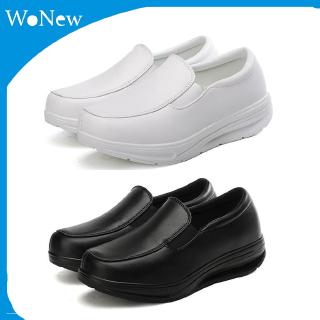 Image of Lady Air cushion nurse shoes white black wedge heel women shoes 35-42