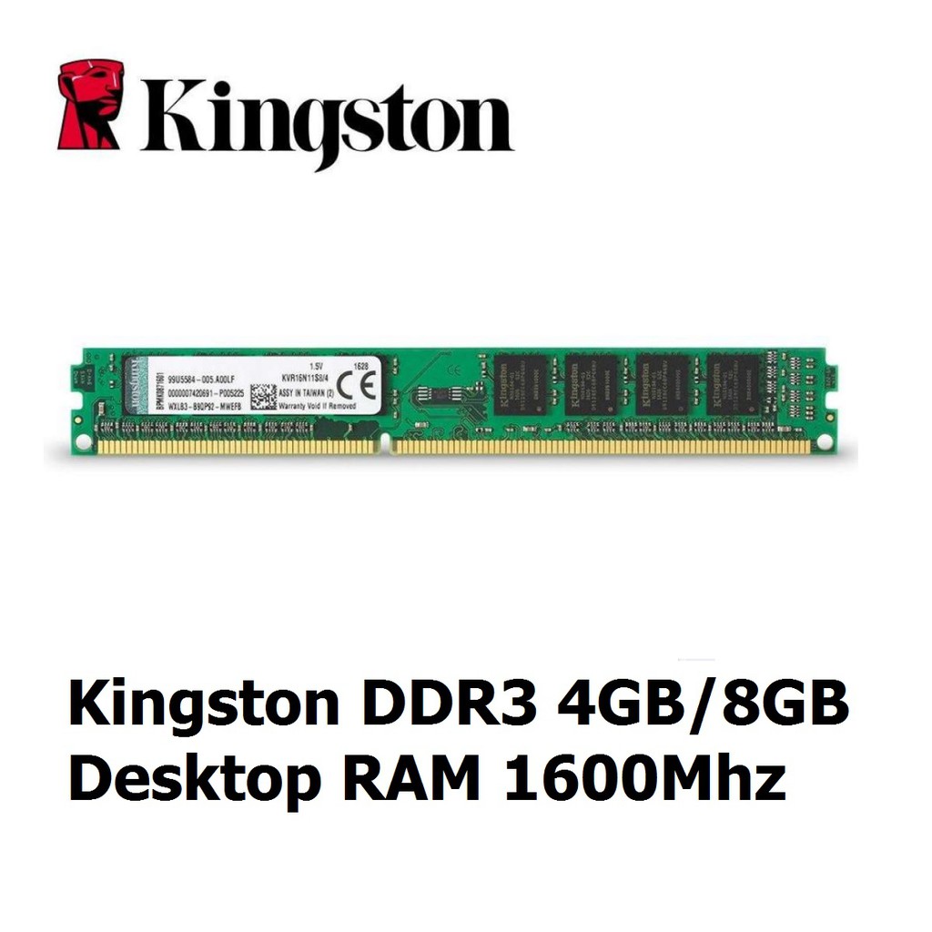 Kingston Ddr3 Ram 4gb 8gb 1600mhz Pc 12800 Desktop Memory Module Used Second Hand Shopee Singapore