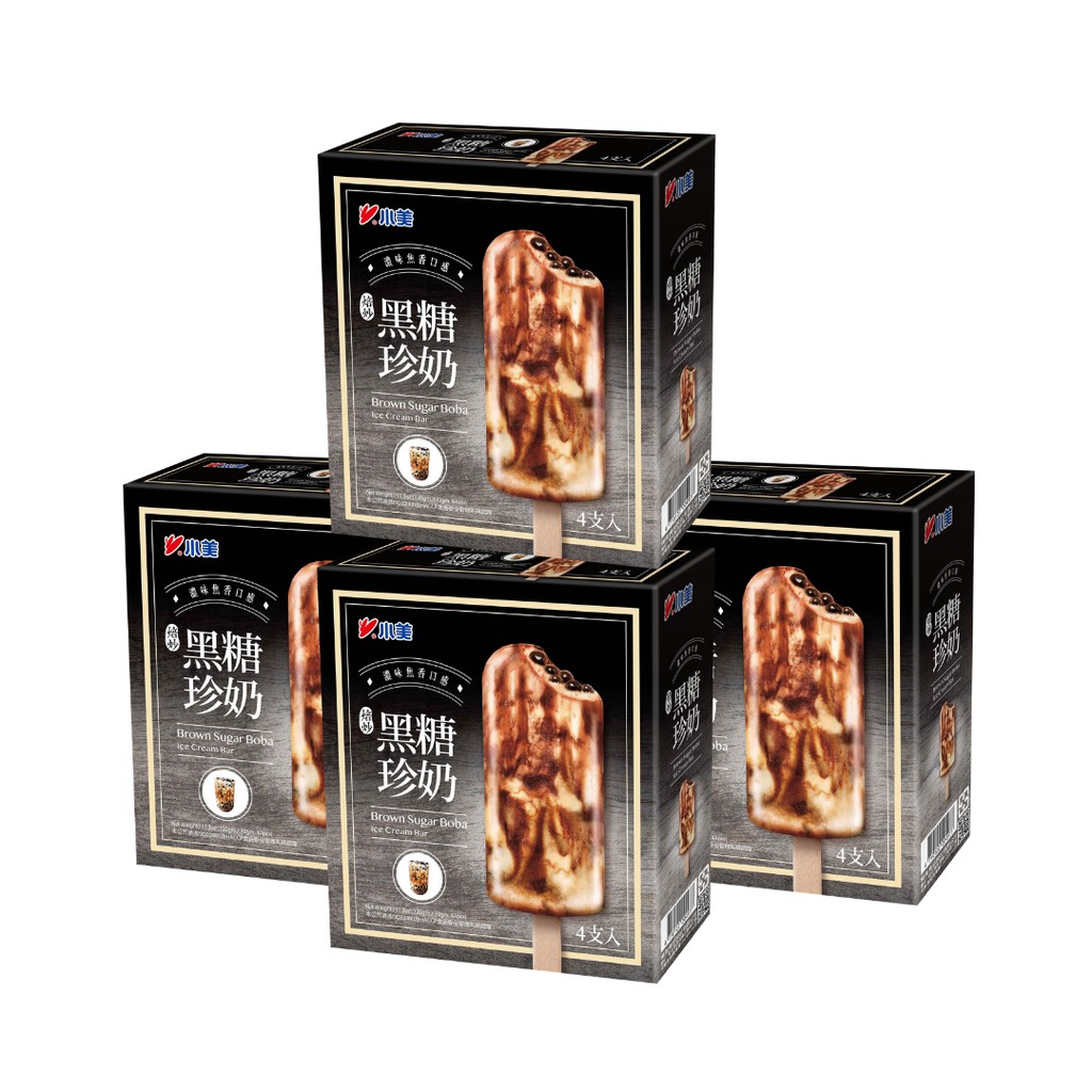 [Bundle of 4] ShaoMei Brown Sugar Boba Ice Cream Bubble Tea Ice Cream