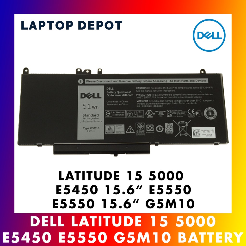 100 Original Dell Latitude 15 5000 E5450 E5550 15 6 G5m10 8v5gx Battery Shopee Singapore