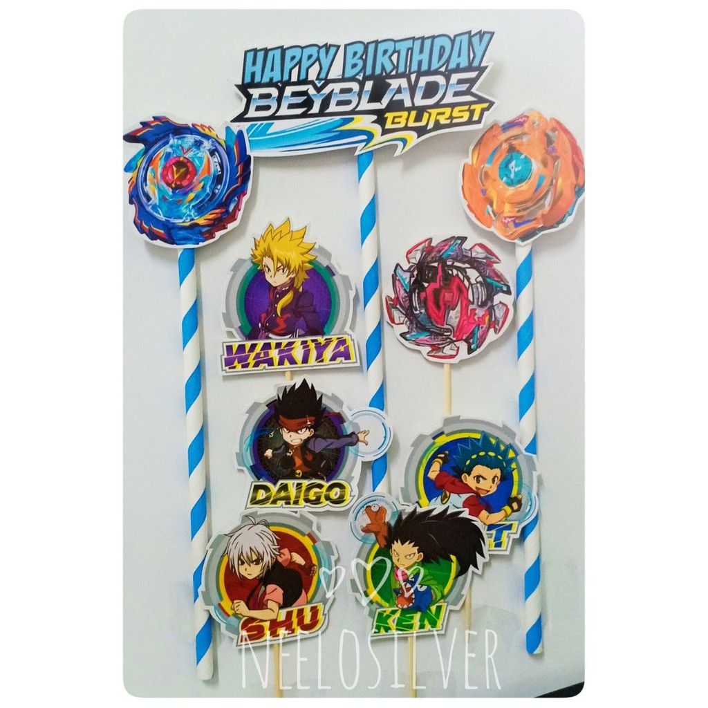 Shop Malaysia Beyblade Burst Cake Topper For Birthday Cake Shopee Singapore