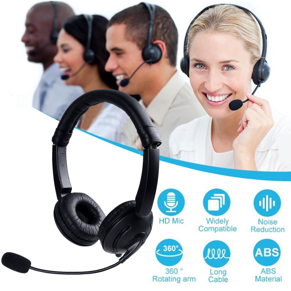 noise cancelling headset with mic for online teaching
