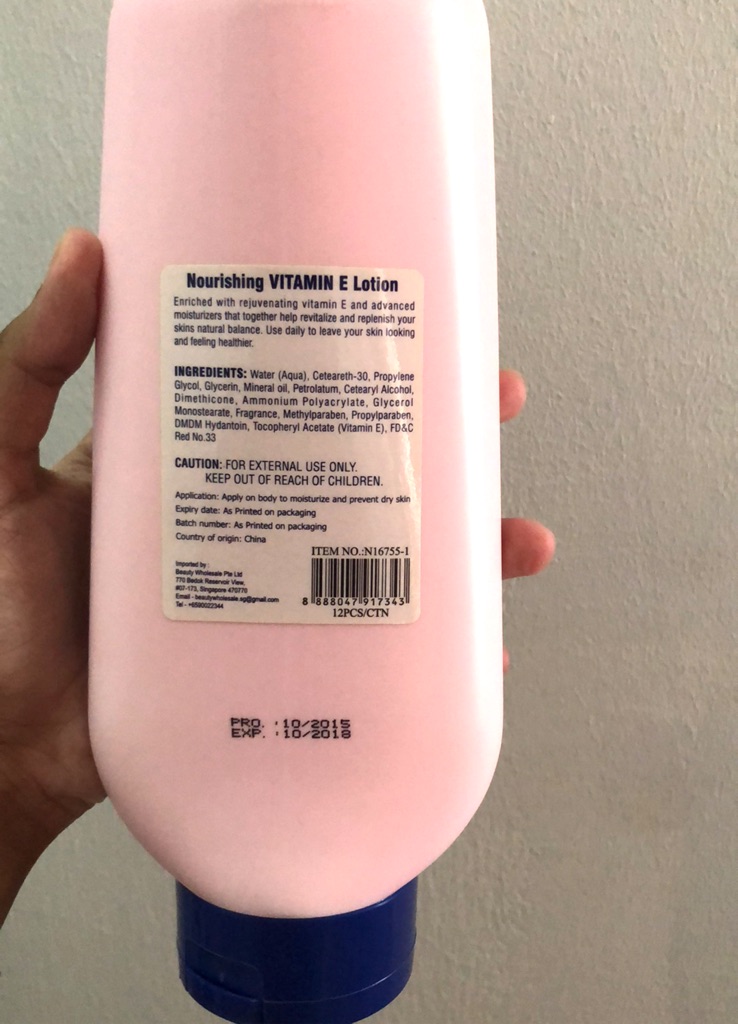 vitamin e in lotion