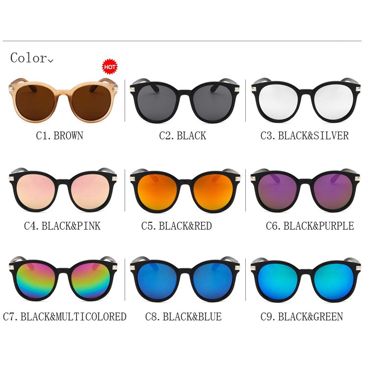 Image of READY STOCKNew Vintage Round  Sunglasses Women Brand Designer Classic Candy Color glasses #1
