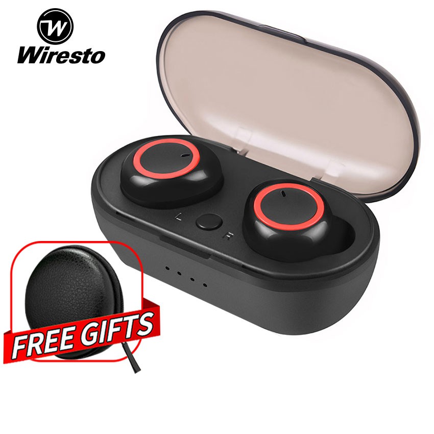 wiresto true wireless earbuds mini bluetooth 5.0
