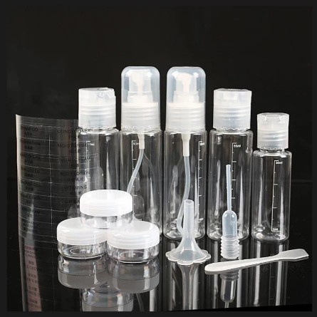 Travel Blue Clear Makeup Cosmetic Face Cream Pot Bottles Plastic Transparent Empty Eyeshadow Make Up Container Bottle