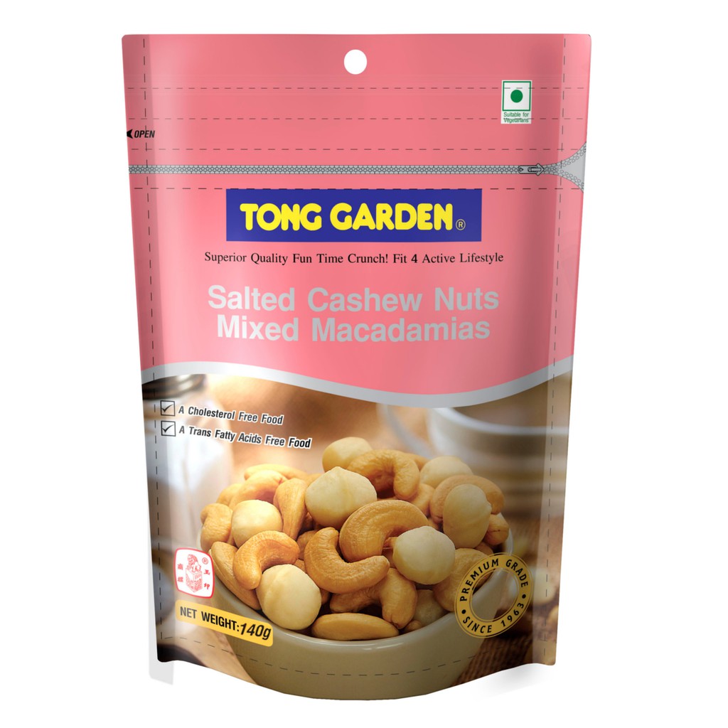 Tong Garden Salted Cashew Nuts Mixed Macadamias 140g (Bundle of 2