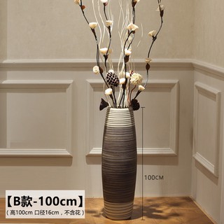 Vases Floor Large Ceramic Modern Simple Retro Decoration Ornaments Living Room Decoration Flower Arrangement Tall Bottle Size : 25×80cm 