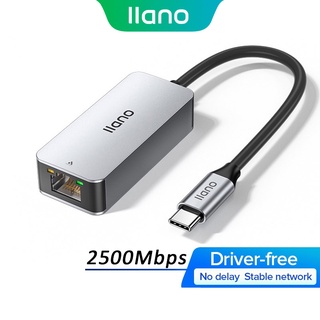 llano 2500Mbps Type C Ethernet Adapter 2.5 Gigabit USB C to Lan RJ45 Network Card Network Cable Free Drive For MB Lenovo HUAWEI