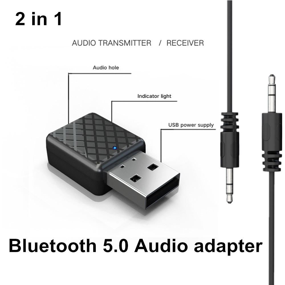 Bluetooth Receiver Transmitter 2 in 1 USB Bluetooth 5.0 Car Kit Mini ...