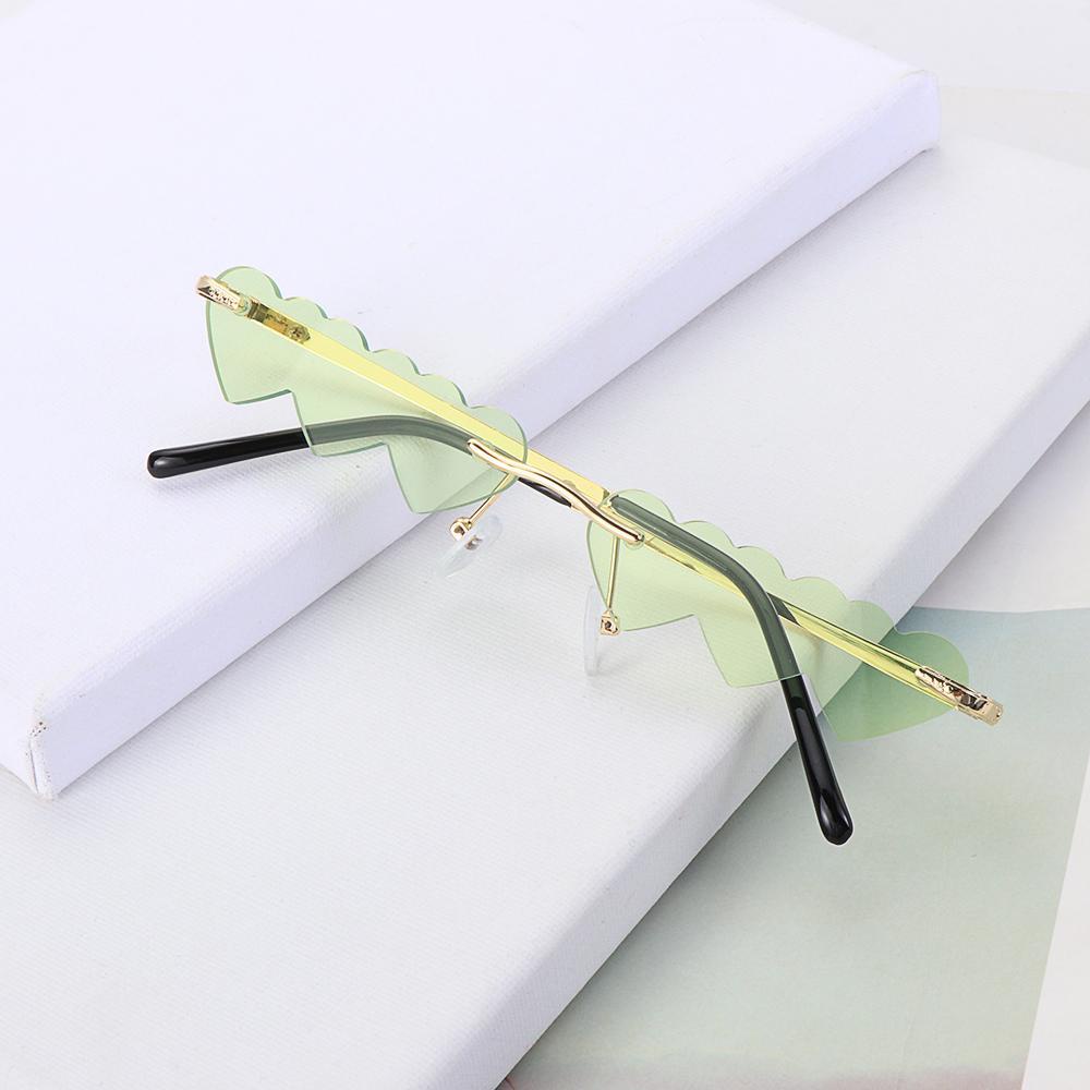 Image of EUTUS Heart SunGlasses Unique Women Rimless Small Frame Vintage Shades #8
