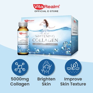 [Clearance Sale] VitaRealm Whitening Collagen Drink 8s | 5000mg Collagen, Brighten From Inside Out