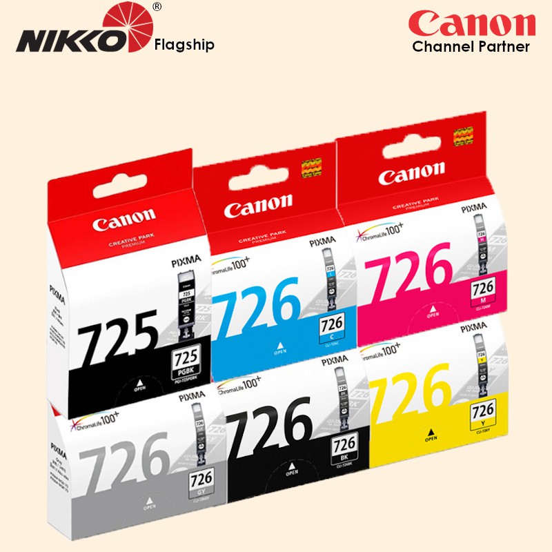 Canon Pgi 725 Pgi725 Cli 726 Cli726 C M Y K Gy Ink For Ip4870 Ip4970 Ix6560 Mg5170 Mg5270 Mg8170 Mg5370 Mg6170 Mg6270 Shopee Singapore