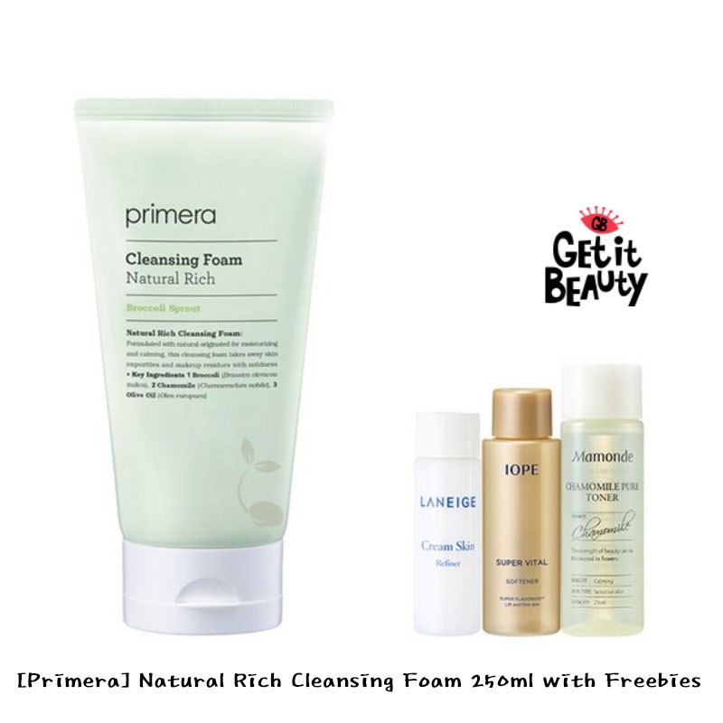 [Primera] Natural Rich Cleansing Foam 250ml with Freebies / K-BEAUTY ...