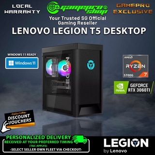[SAME-DAY/PREMIUM GIFTS] EXCLUSIVE Lenovo Legion T5 26AMR5 90RC00V4ST Gaming Desktop (AMD Ryzen 7 5700G/RTX 3060TI/3Y)