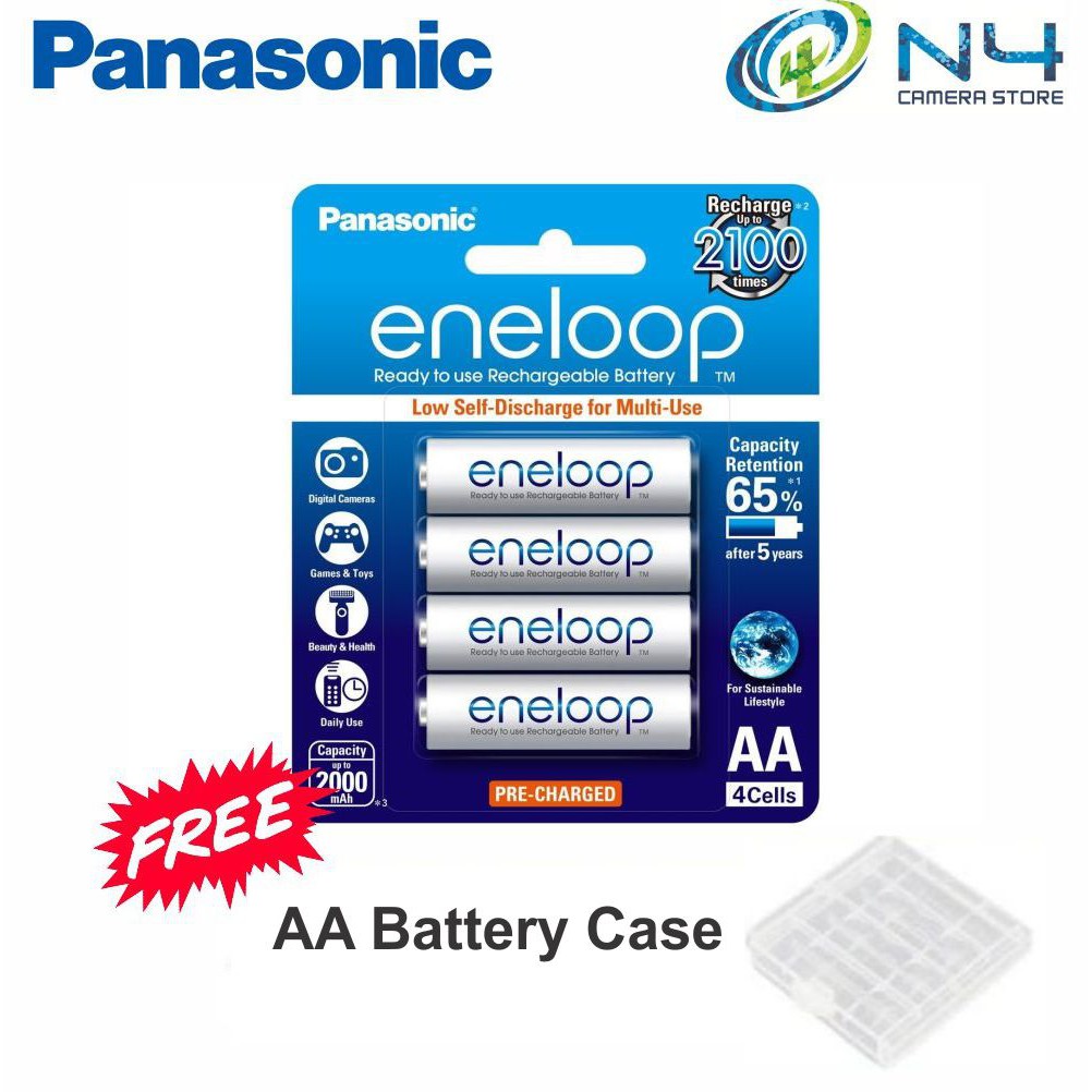 Panasonic Eneloop Aa 4 Cells 2000mah Rechargeable Battery Bk 3mcce 4bt