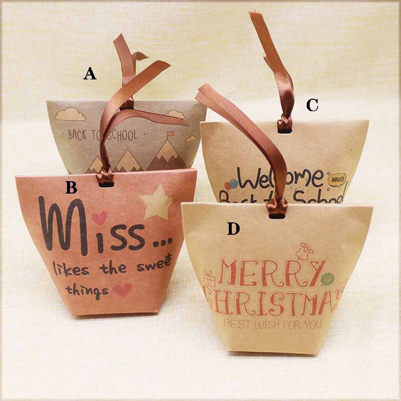 10pcs Merry christmas gifts Candy favor Bag Miss you