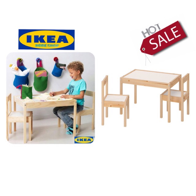 Ikea Latt Kids Set Study Table Solid Wood Set Meja Belajar Kanak