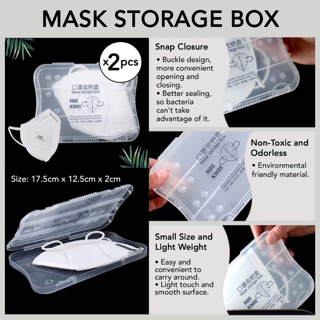 Sewwy 2pcs Mask Storage Box Reusable Washable Surgical Mask