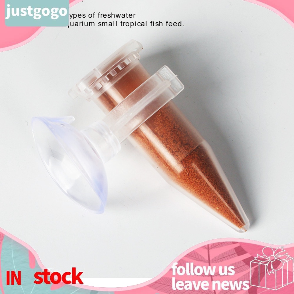 Justgogo Plastic Durable Fish Feeding Tube Tank Feeder for fish small