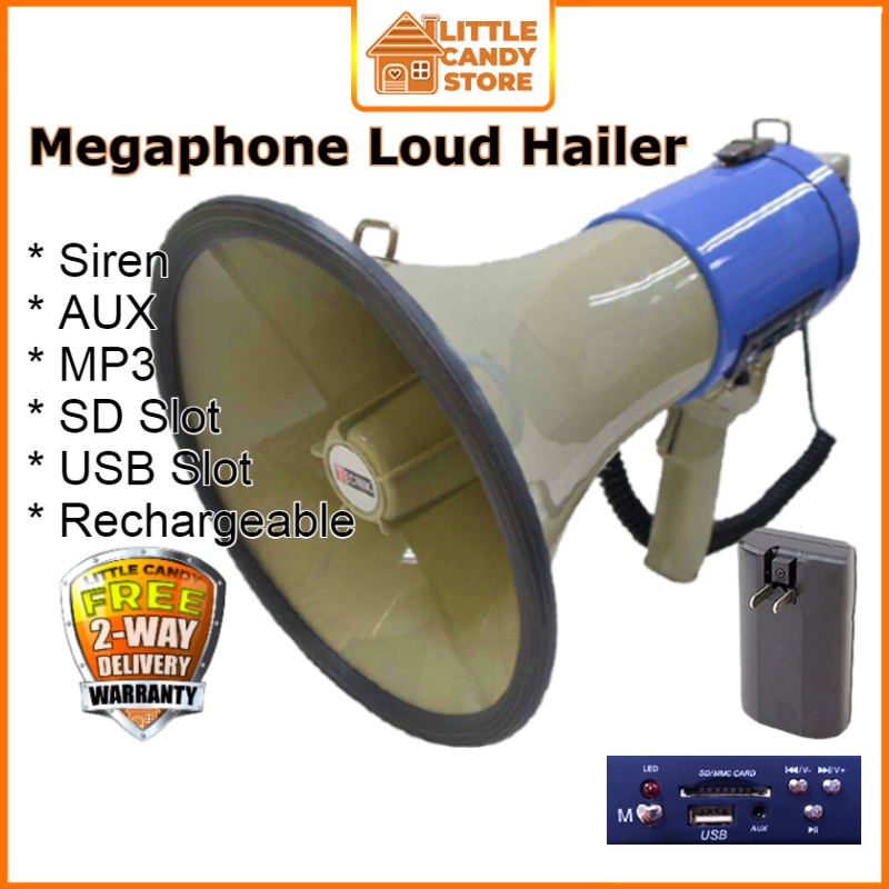 TEKNIK Power Megaphone Loud Hailer With Siren, USB, SD, AUX, Mute, MP3