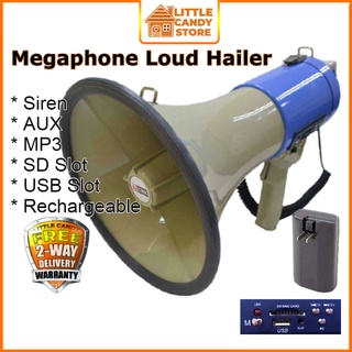 [Shop Malaysia] teknik power megaphone loud hailer with siren, usb, sd, aux, mute, mp3, microphone, rechargeable battery pembesar suara