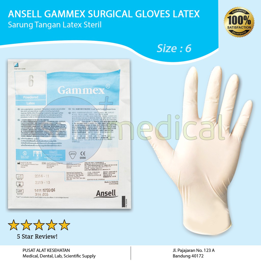 Ansell Gammex Latex Gloves / Surgical Gloves Powder Shopee Singapore