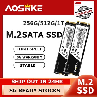 [SG READY STOCK] AOSNKE M.2 SATA SSD 256GB M2 NGFF SSD M.2 2280 mm Internal Solid State Hard Drive
