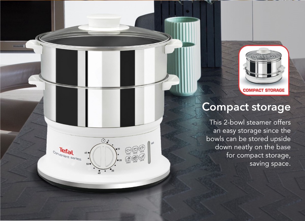 Tefal Stainless Steel Convenient Steamer VC1451 Shopee Singapore
