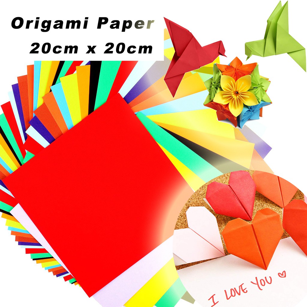 DIY 20cm Square Origami Paper Craft Double Sided Color Easy Fold