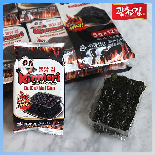 KOREAN CRISPY HOT SPICY Buldak Flavored Seaweed laver 5g X 12packs,24packs,36packs,72packs