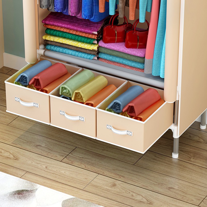 New Simple Wardrobe Breathable Assembly, Wooden Closet Storage Box