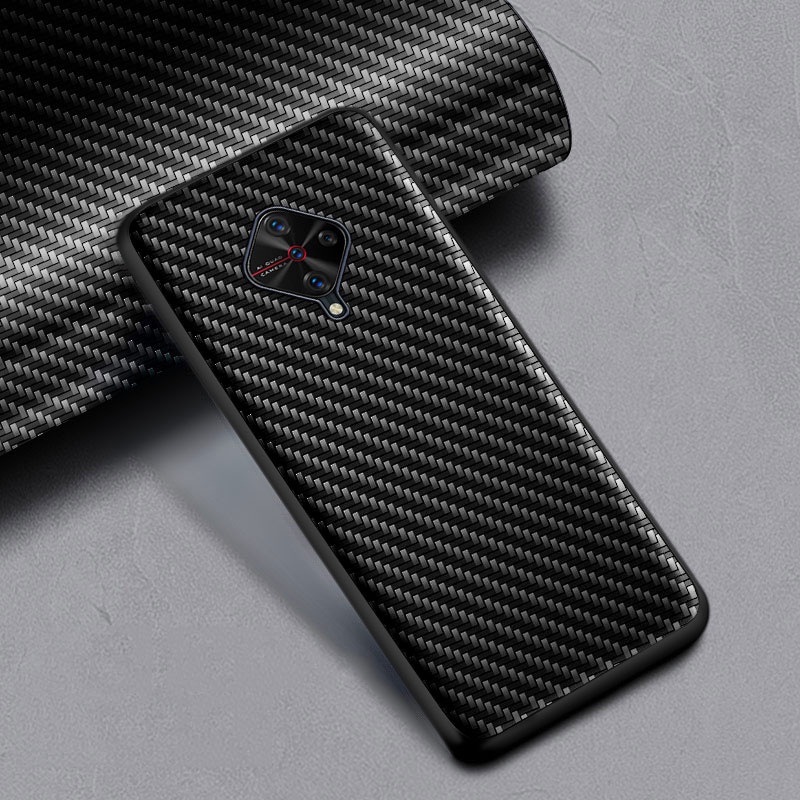 Carbon Fibre texture Phone Case for Vivo S1 Pro Fashion Design Back Cover Funda Coque for Vivo S1 p