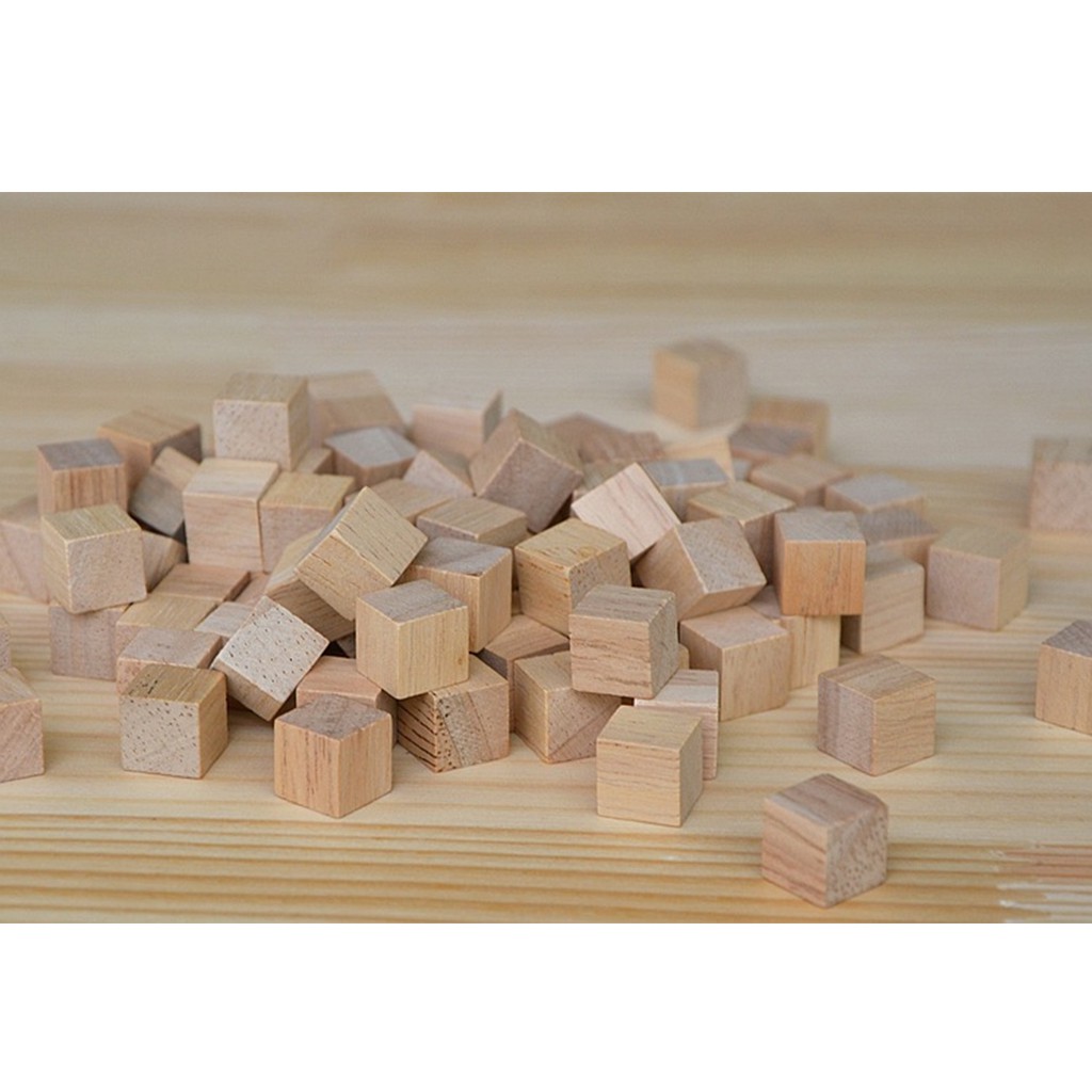 Blank Unfinished Wood Cube Blocks for DIY Wood Crafts Woodworking 25/35/40mm 