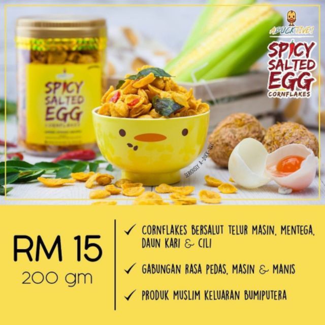 Spicy Salted Egg Cornflakes Adductive Shopee Singapore