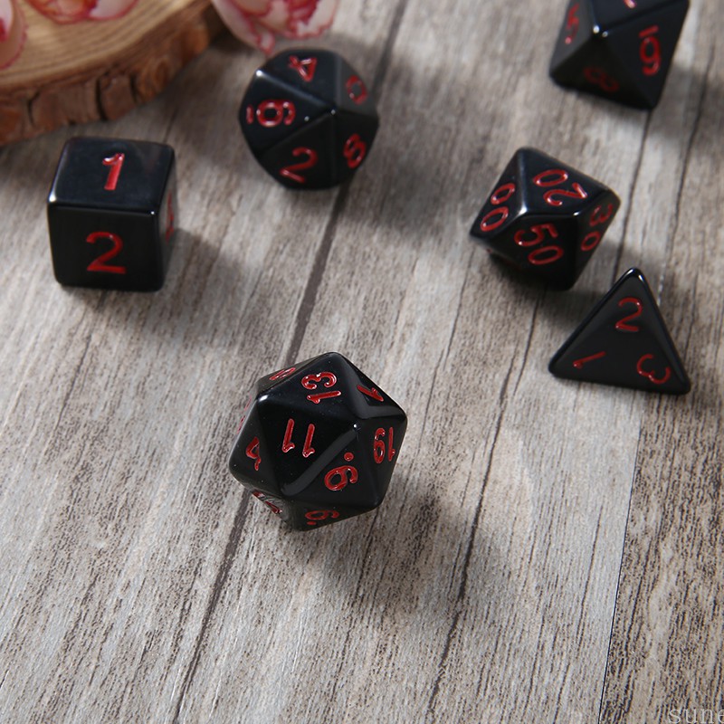 Sunei 7pcs Set Multi Sided Trpg Game Dungeons Dragons Board Game Dice D4 D Shopee Singapore