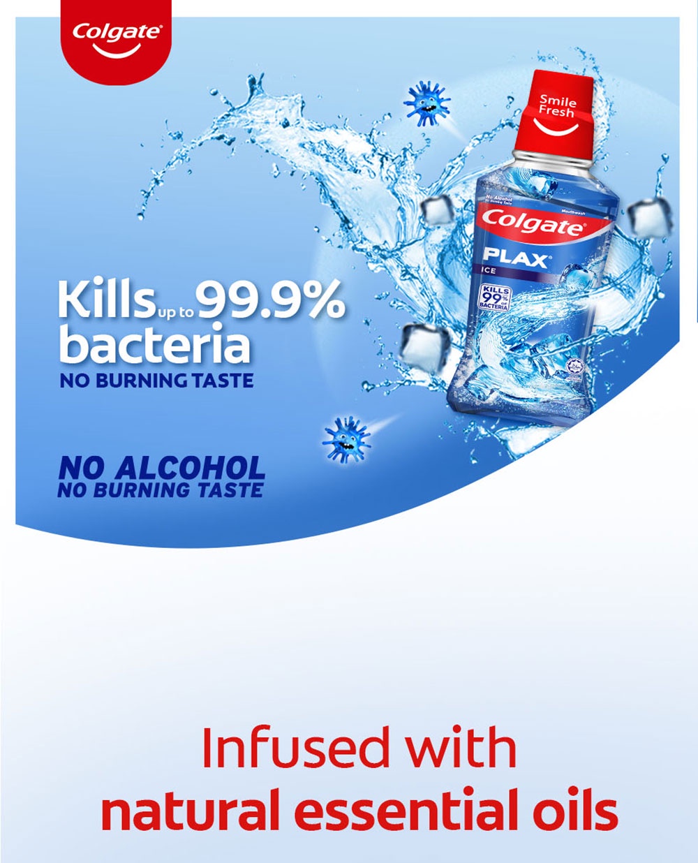 [Kills over 99 of bacteria] Colgate Plax Ice Mouthwash 100ml Travel