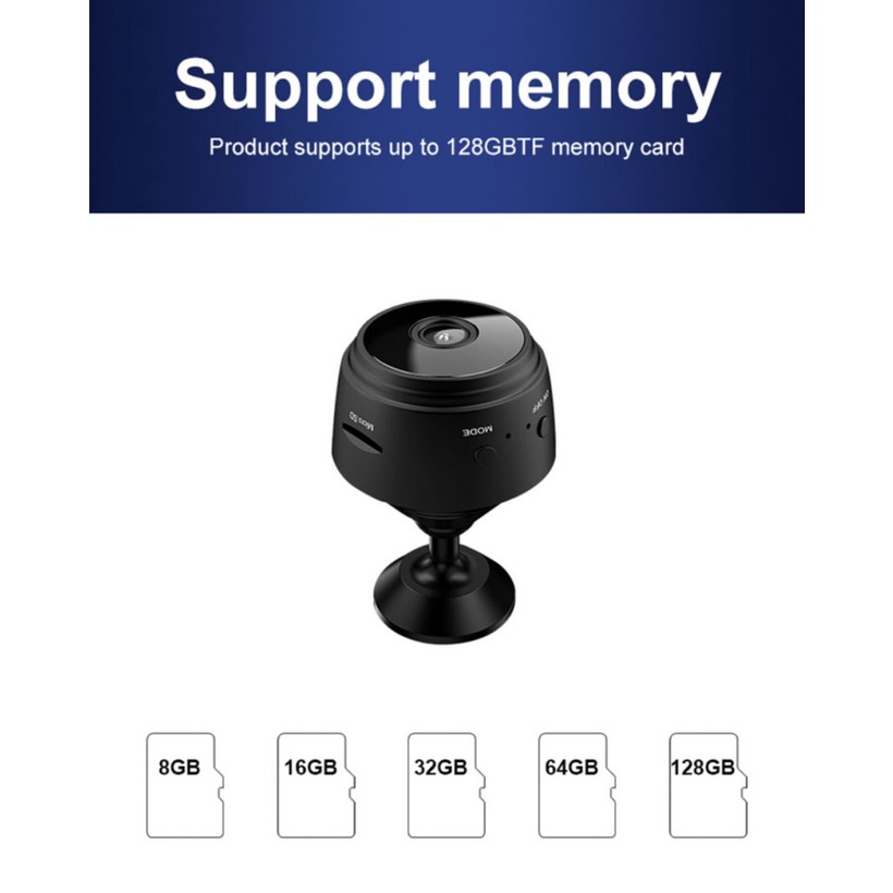1080P HD A9 Hidden Camera Spy Camera Mini Camera CCTV Camera Wifi Connect to Cellphone Wireless WiFi IP Network Monitor webcam Security Camera home living DVR Night Vision Camera 【Bluey】