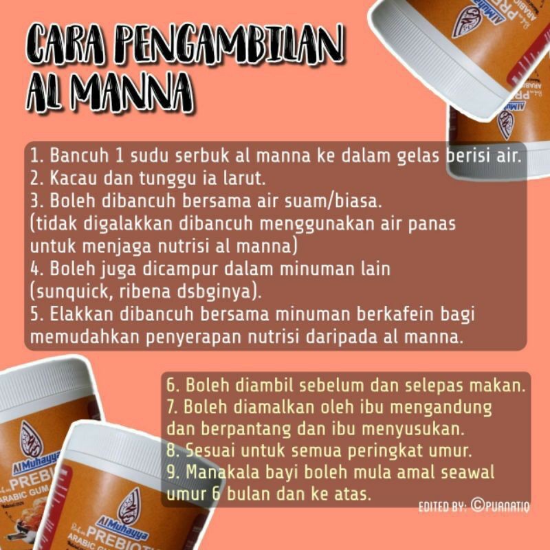 Prebiotic Al Muhayya Al Manna Arabic Gum Shopee Singapore