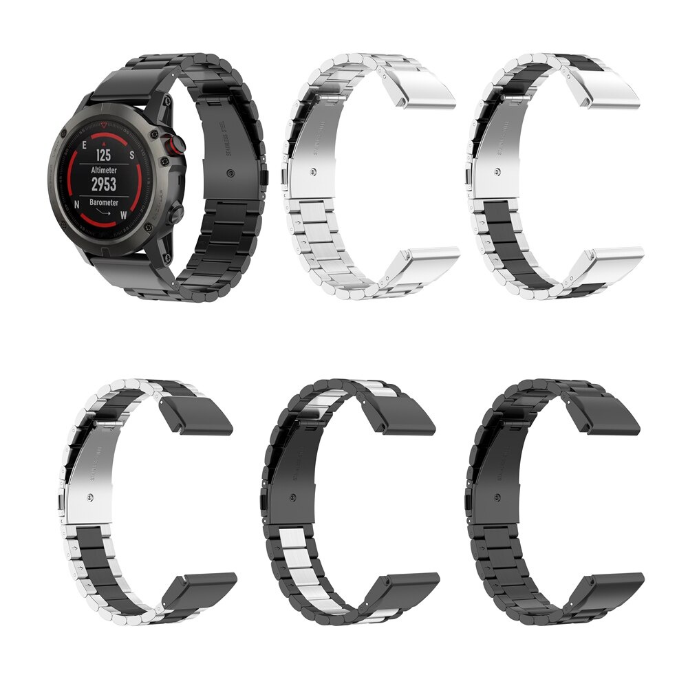 22/26mm Stainless Steel Metal Strap For Garmin Fenix 5 5S 5X plus 6X 6 6S pro 3 HR 935 Band Easy fit Smart watch Accessories